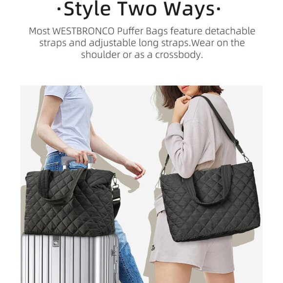 Stylish Nylon Tote Bag with Faux Leather Handles - Perfect for Gym & Travel - Picture 2 of 7